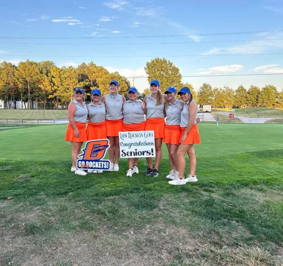 Girls' Golf celebrates Kaylyn Cragen during Senior Night.